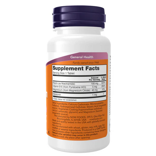 Now Foods, Melatonin, 1 mg, 100 Tabs - Image 2