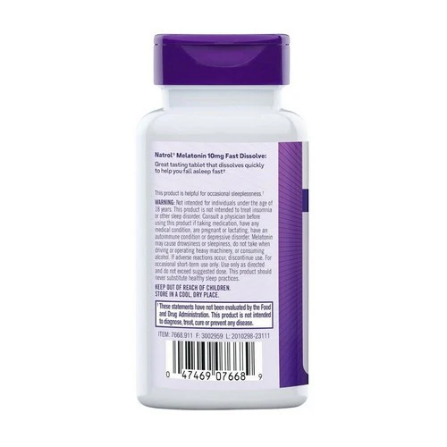 Natrol, Melatonin, 10 mg, Citrus 60 Tabs - Image 2