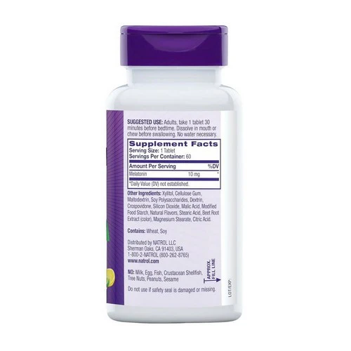 Natrol, Melatonin, 10 mg, Citrus 60 Tabs - Image 3