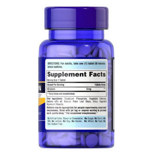 Puritan's Pride, Melatonin, 5 mg, 120 Tablets - Image 2
