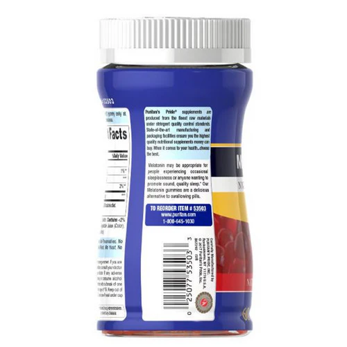 Puritan's Pride, Melatonin, 2.5 mg, Strawberry 60 Gummies - Image 3
