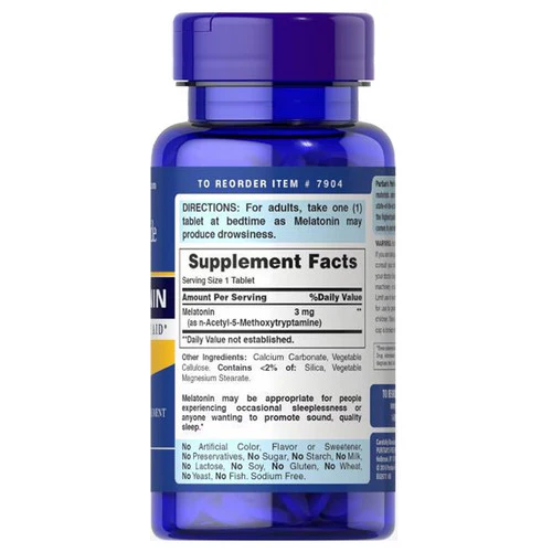Puritan's Pride, Melatonin, 3 mg, 240 Tablets - Image 2