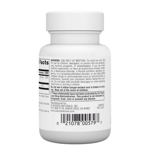 Source Naturals, Melatonin, 5 mg, Sublingual Orange 50 Tabs - Image 3