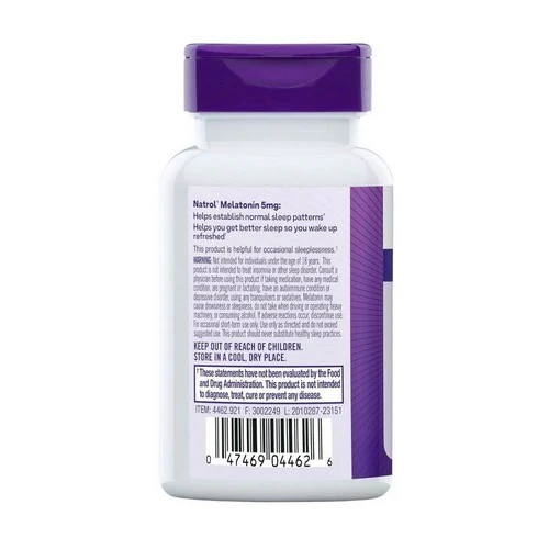 Natrol, MELATONIN, 5 MG, 60 Tabs - Image 2