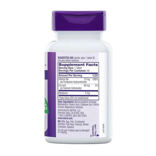Natrol, MELATONIN, 5 MG, 60 Tabs - Image 3