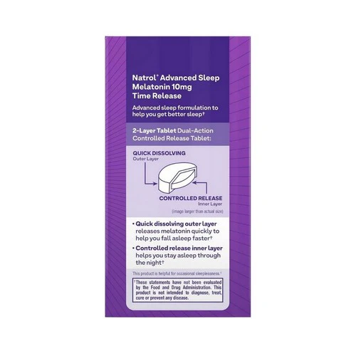 Natrol, Melatonin Advanced Sleep, 10 mg, 100 Tablets - Image 3