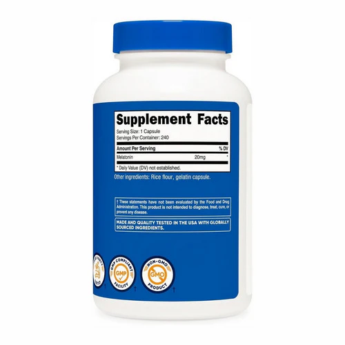 Nutricost, Melatonin Capsules, 20 Mg, 240 Count - Image 3