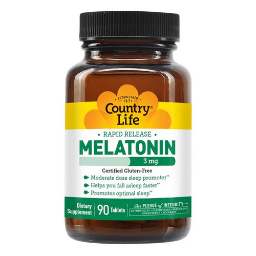 Country Life, Melatonin (Rapid Release), 3 MG, 90 Tabs