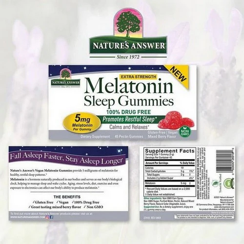 Nature's Answer, Melatonin Sleep Gummies Mixed Berry, 45 Gummies - Image 2