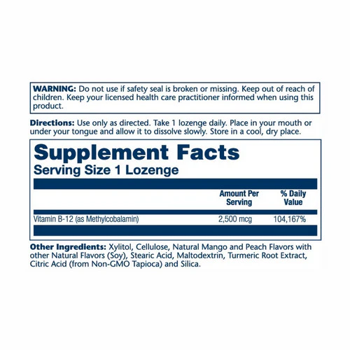 Solaray, Methyl B-12, Mango Peach 60 Lozenges - Image 2