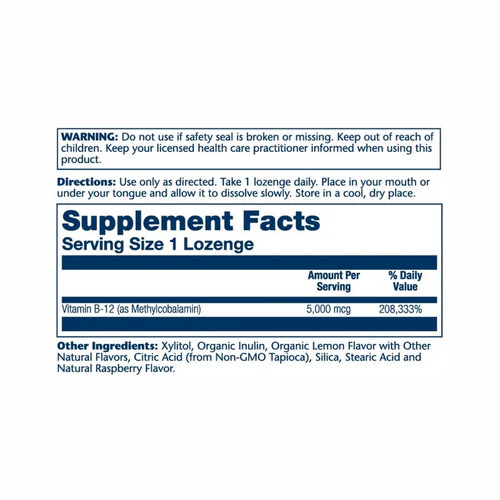 Solaray, Methyl B-12, Lemon 60 Count - Image 2
