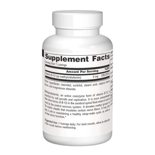 Source Naturals, MethylCobalamin Cherry, 5 mg, 60 Tabs - Image 3