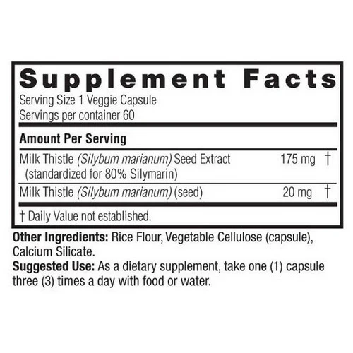 Nature's Answer, Milk Thistle Seed Standardized, 60 Veg Caps - Image 2