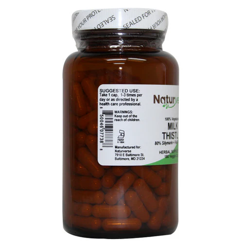 Milk Thistle Powder Capsules Standardized 180 VegCaps by Naturverse - Image 2