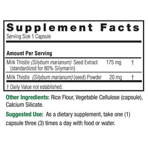 Nature's Answer, Milk Thistle Seed Standardized, 120 Vcaps - Image 2