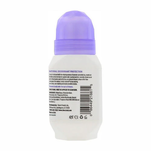 Crystal, Mineral Deodorant Roll On, Lavender & White Tea 2.25 oz - Image 2