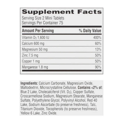 Caltrate, Minis 600 Plus D3 Plus Minerals Calcium, 150 Tablets - Image 3