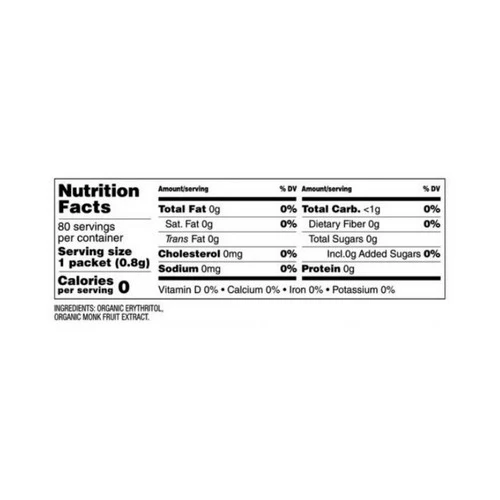 Sweetleaf Stevia, Monk Fruit Organic Sweetener Granular, 80 Count - Image 3