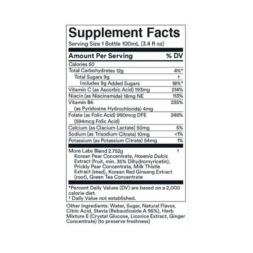 More Labs, Morning Recovery Lemon Ginger, 3.4 Oz (Case Of 6) - Image 2
