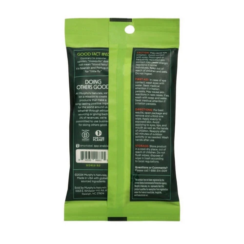 Murphys Naturals, Mosquito Repellent Wipes, 10 Count(Case Of 6) - Image 2