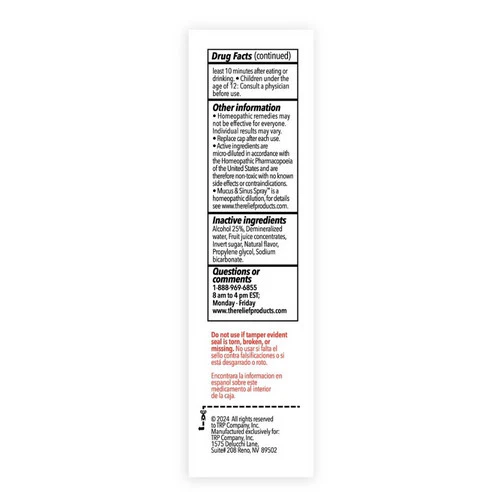 The Relief Products, Mucus And Sinus Spray, 0.67 Oz - Image 4