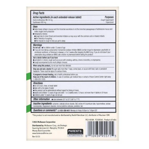 Foster And Thrive, Mucus Relief DM Guaifenesin, 600 Mg, 20 Tabs - Image 2
