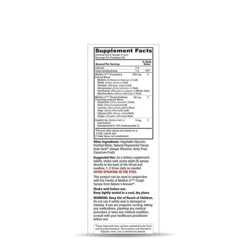 Nature's Answer, Mullein X Throat Spray, 2 Oz - Image 4