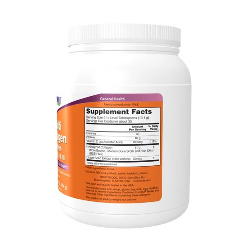 Now Foods, Multi Collagen Protein Types I, II & III Powder Unflavored, 16 Oz - Image 2