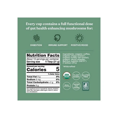 Four Sigma Foods Inc, Mushroom Ground Coffee with Probiotics, 12 Oz - Image 2