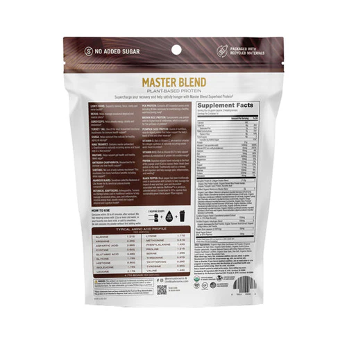 Om Mushrooms, Mushroom Master Blend Chocolate Protein, 19.26 Oz - Image 2