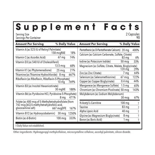 Nutricology/ Allergy Research Group, MVM-A With Antioxidants, 180 Veg Caps - Image 2
