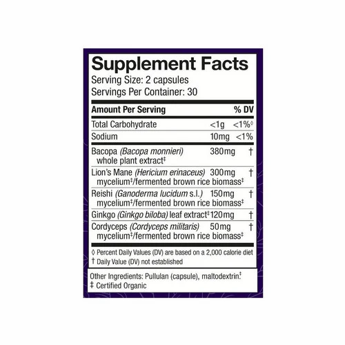 Host Defense, MycoBotanicals Brain Capsules, 60 Cap - Image 3
