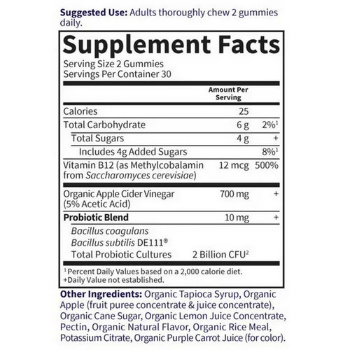 Garden of Life, Organics Apple Cider Vinegar Probiotic, 60 Gummies - Image 2