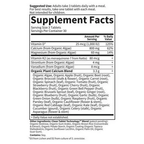 Garden of Life, Organics Plant Calcium, 90 Tabs - Image 2
