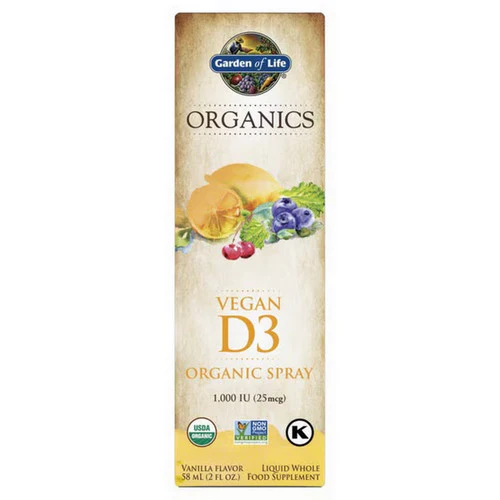 Garden of Life, Organics Vegan D3 Spray, 2 Oz