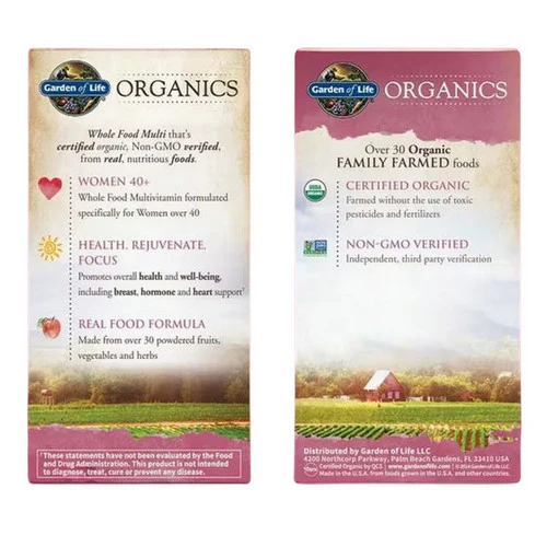 Garden of Life, Organics Womens 40 Plus Multi, 120 Tabs - Image 3