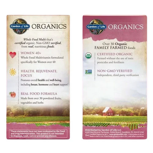 Garden of Life, Organics Womens 40 Plus Multi, 60 Tabs - Image 3
