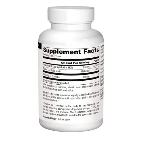 Source Naturals, N-Acetyl L-Tyrosine, 300 mg, 120 Tabs - Image 2