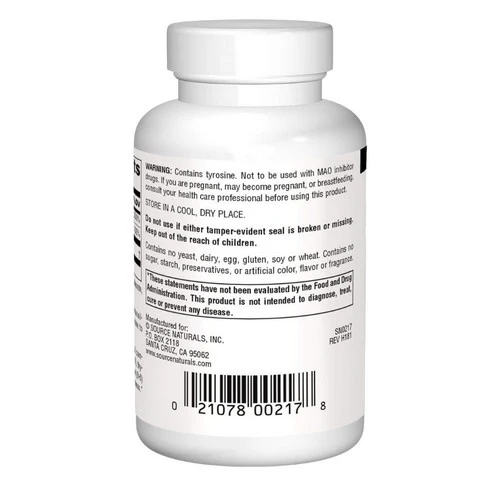 Source Naturals, N-Acetyl L-Tyrosine, 300 mg, 120 Tabs - Image 3