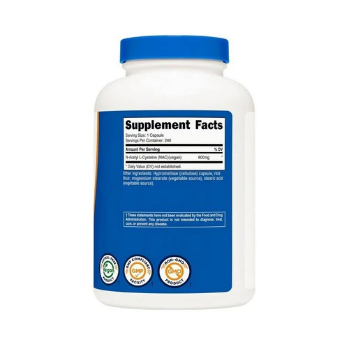 Nutricost, N-Acetyl L-Cysteine NAC Capsules, 600 Mg, 240 Count - Image 2