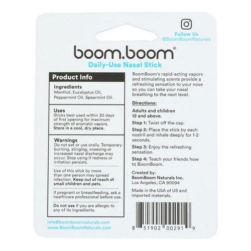Boom.Boom, Nasal Stick Mint, 1 Count (Case Of 6) - Image 2