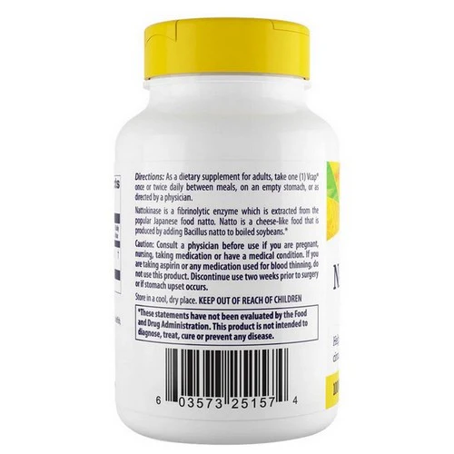Healthy Origins, Nattokinase, 2,000 FU's, 60 Veg Caps - Image 3