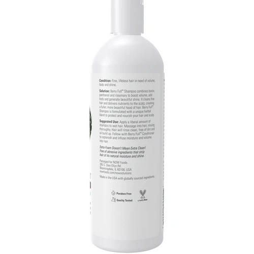 Now Foods, Natural Berry Full Shampoo, 16 oz - Image 2