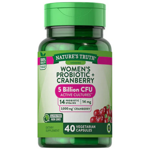 Nature's Truth, Women's Probiotic + Cranberry Vegetarian Capsules, 40 Tabs