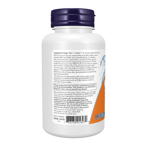 Now Foods, Neptune Krill Oil, 1000 mg, 60 Softgels - Image 3