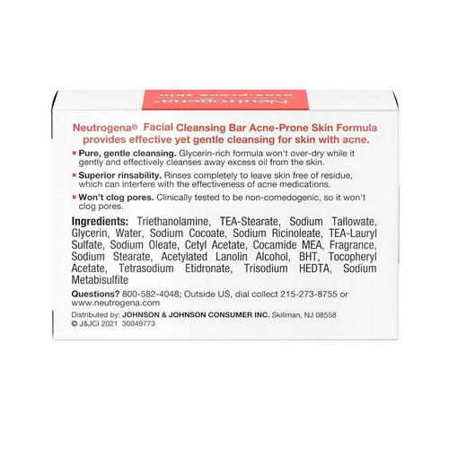Neutrogena, Facial Bar Acne Prone Skin Formula, 3.5 oz - Image 2