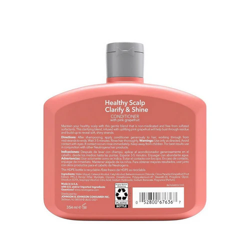 Neutrogena, Healthy Scalp Clarify & Shine Conditioner with Pink Grapefruit, 12 Oz - Image 2
