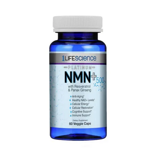 1Lifescience, NMN+ 500 Platinum Resv & Panax, 60 VegCaps