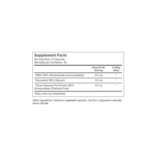 1Lifescience, NMN+ 500 Platinum Resv & Panax, 60 VegCaps - Image 2