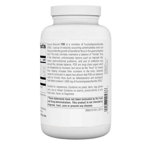 Source Naturals, FOS (Fructooligosaccharides), 1000 MG, 200 Tabs - Image 3